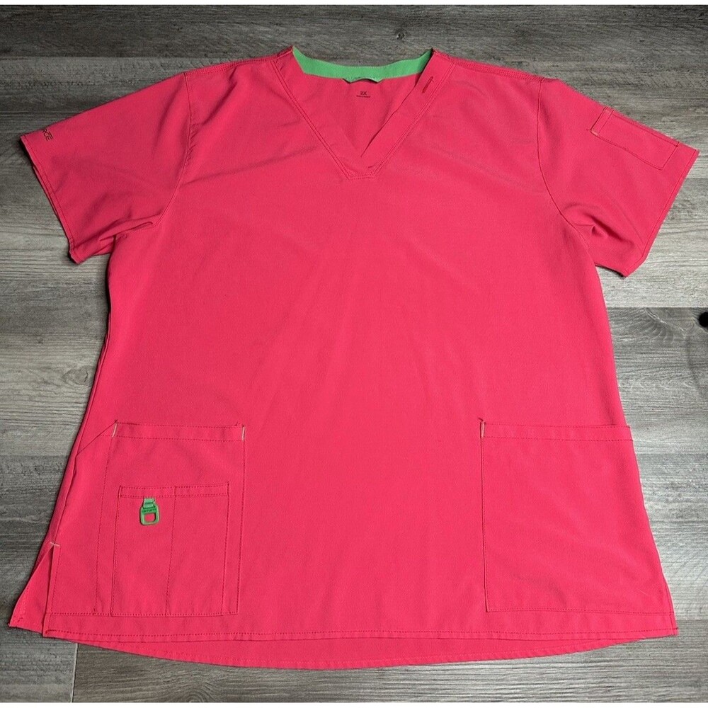 Carhartt Women’s Force Medical Scrub Top 2X - Pink/Green